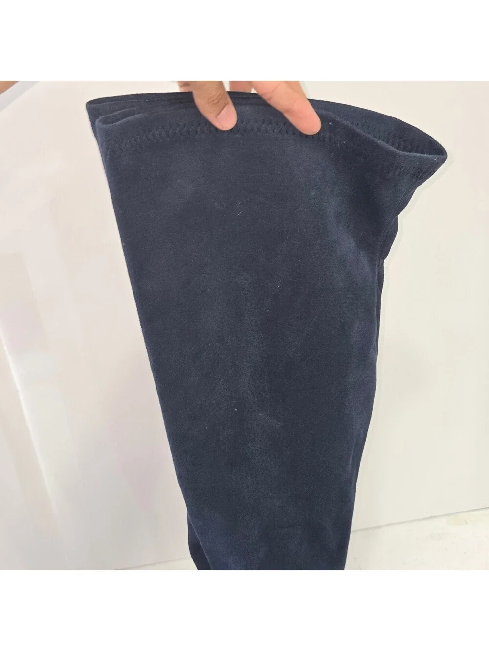 Women's Navy Blue Faux Suede Over The Knee High Boots Flat Heel Size 7.5W